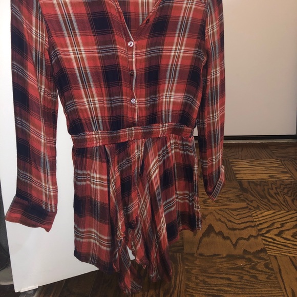 Blue Life Red Plaid Romper - Picture 3 of 5